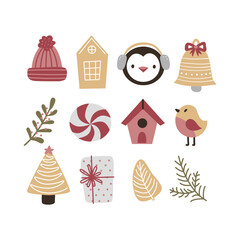 Christmas collection with traditional Christmas symbols and decorative elements.