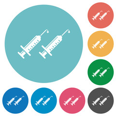 Second vaccine dose flat round icons