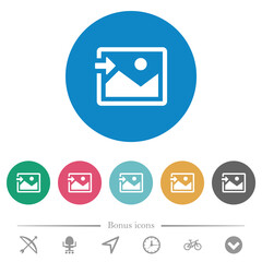 Obraz premium Import image flat round icons