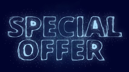 Special offer text. Plexus with text Special offer. Plexus. 4K video