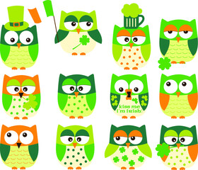 St. Patrick's Day owls