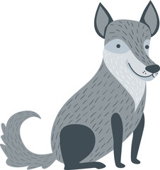 Gray or Grey Wolf as Large Canine and Carnivore Forest Animal with Pointed Ears