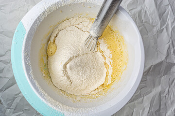 sieve for flour dough on white background, top view