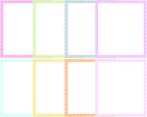 Frames, scalloped photo frames, pastel, baby