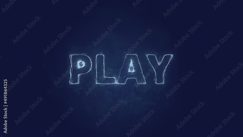 Poster Play text. Plexus with text play. Plexus. 4K video