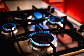 kitchen gas burner flame
