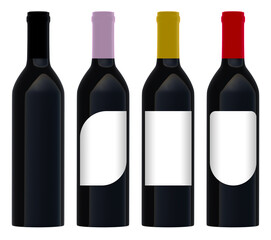 Bottiglie vino 750 ml con etichette vuote