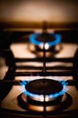 kitchen gas burner flame