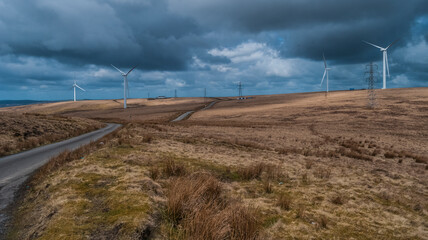 Fototapeta na wymiar Windturbines, Wales, UK