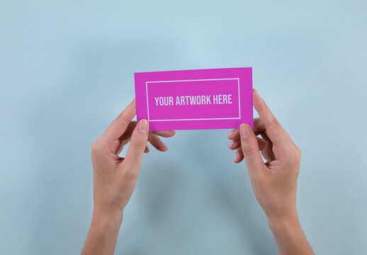 Hands with Card Mockup