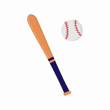 Baseball illustration - flat icon, vector illustration