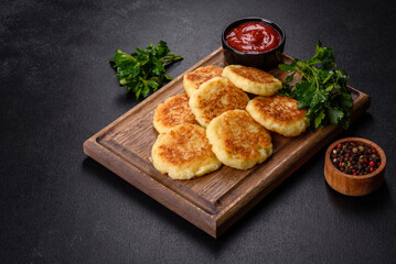 Potato Cakes. Vegetable fritters, latkes, hash browns. Vegetable pancakes