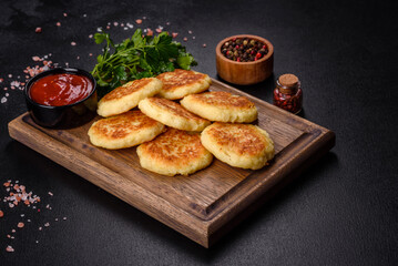 Potato Cakes. Vegetable fritters, latkes, hash browns. Vegetable pancakes