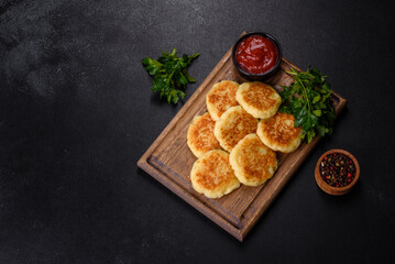 Potato Cakes. Vegetable fritters, latkes, hash browns. Vegetable pancakes