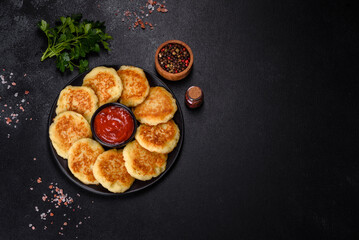 Potato Cakes. Vegetable fritters, latkes, hash browns. Vegetable pancakes