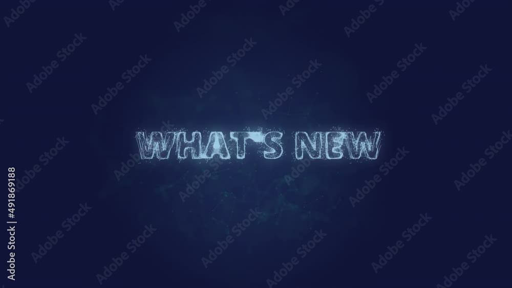 Aufkleber What's new text. Plexus with text what's new. Plexus. 4K video