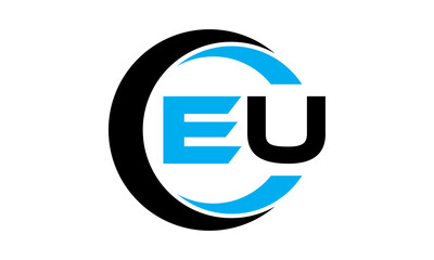 EU two letter monogram type creative circle initials letter logo design vector template.