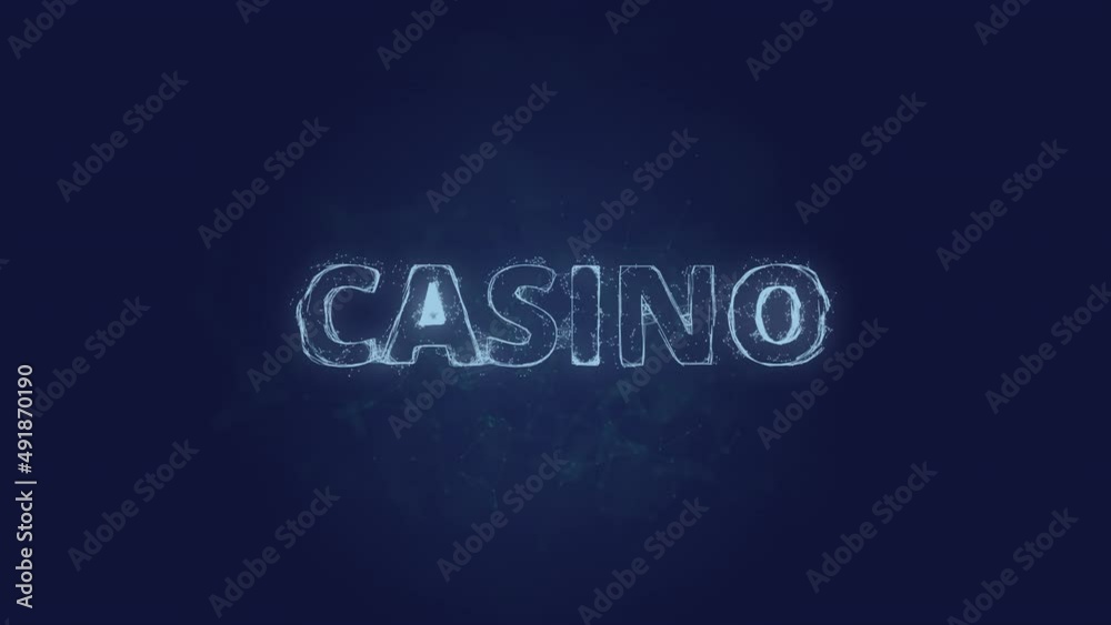 Poster casino text. plexus with text casino. plexus. 4k video