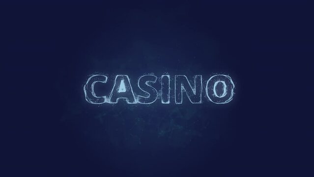 Casino text. Plexus with text casino. Plexus. 4K video