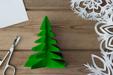 Christmas tree paper cutting