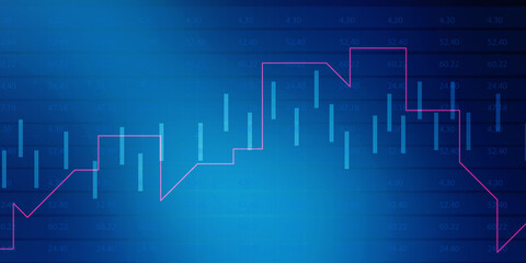 2d rendering Stock market online business concept. business Graph