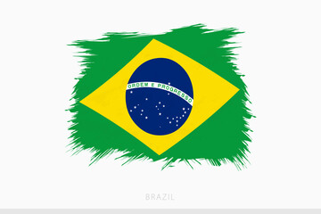 Grunge flag of Brazil, vector abstract grunge brushed flag of Brazil.