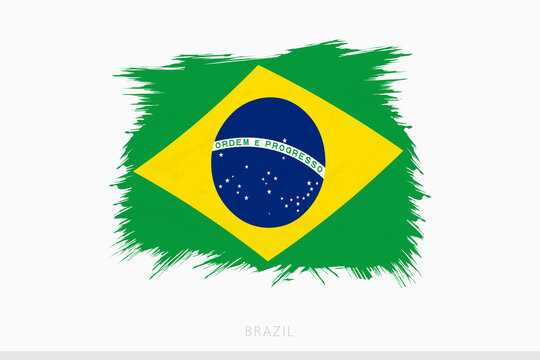 Grunge flag of Brazil, vector abstract grunge brushed flag of Brazil.
