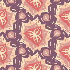 seamless pattern pink red flower creative design background vector illustration