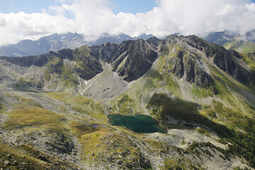 Palfner lake in Gastein valley, the view from Graukogel, Austria	