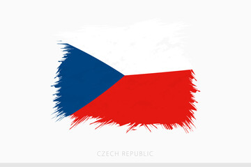 Grunge flag of Czech Republic, vector abstract grunge brushed flag of Czech Republic. - obrazy, fototapety, plakaty