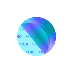 Holographic sticker with backing. Protection against forgery of documents. When peeled off, it leaves an inscription - VOID. Vector over white background.