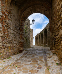 detail view of the historic Moorish castle in Castellar de la Frontera