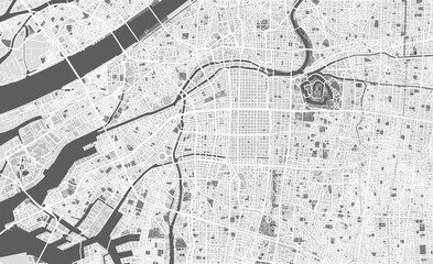 Detailed map of Osaka, Japan
