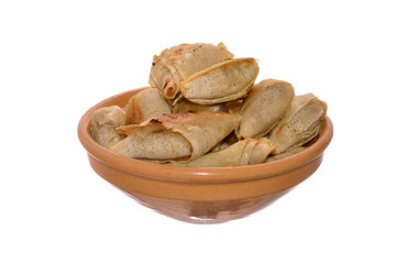 flour pancakes isolated on white background