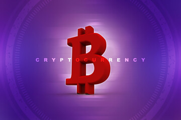 3d rendering bitcoin sign concept
