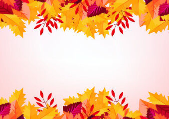 Autumn background with leaves. Autumn season background. Vector illustration.