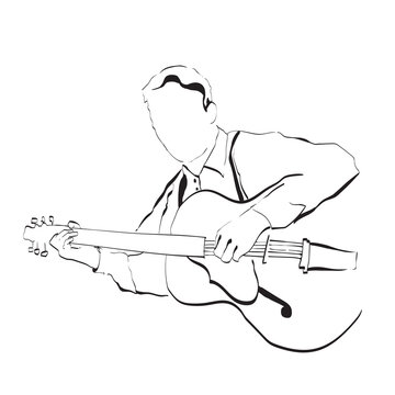 Playing guitar