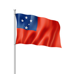 Samoa flag isolated on white