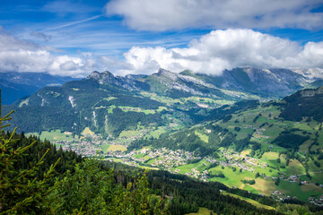 Fototapeta premium Mountain landscape in The Grand-Bornand, France