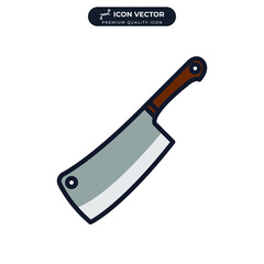 meat cleaver knife icon symbol template for graphic and web design collection logo vector illustration