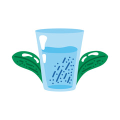 cup glass with leafs