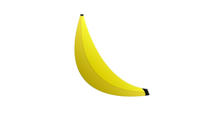 illustration. yellow, bright, trendy and stylish banana on a white background. cute banana, illustration in stylish color. banana for illustrating cafes and restaurants