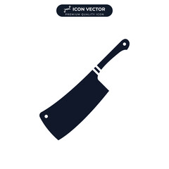 meat cleaver knife icon symbol template for graphic and web design collection logo vector illustration