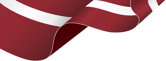 Latvia flag wave  isolated  on png or transparent background,Symbol Latvia,template for banner,card,advertising ,promote,and business matching country poster, vector illustration - obrazy, fototapety, plakaty