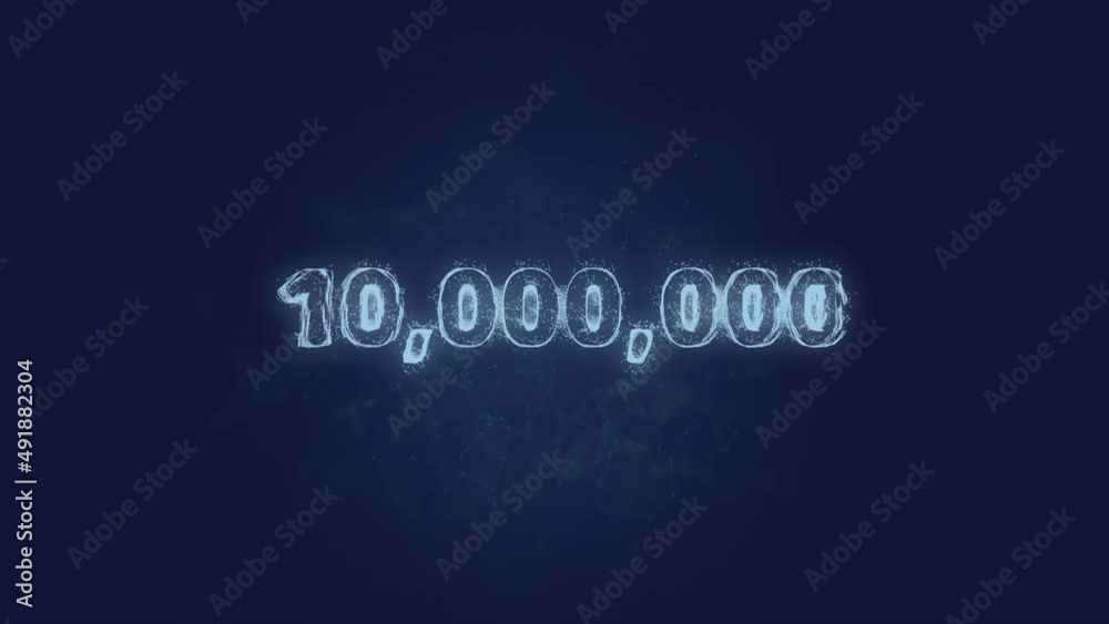Leinwandbilder ten million number text. plexus with text ten million number. plexus. 4k video
