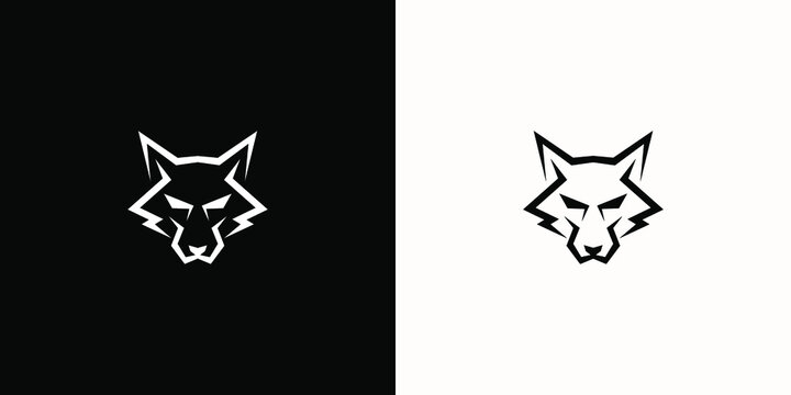 Wolf head logo vector icon  illustration