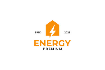 Electric or energy house logo design vector template