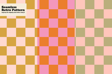 Checkerboard background Seamless hippie pattern