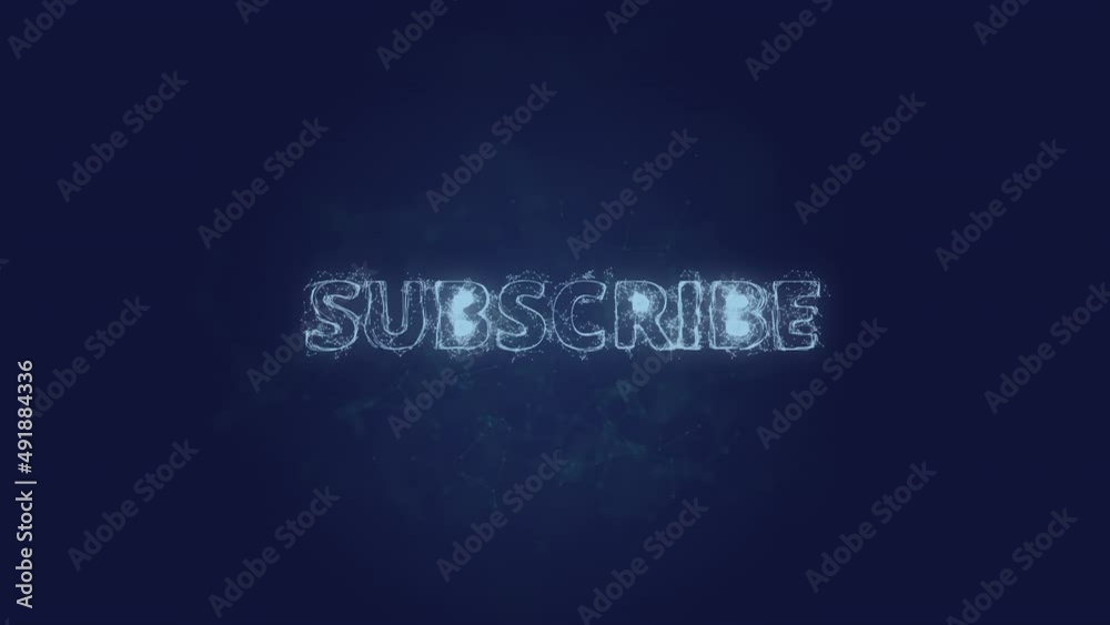 Poster Subscribe text. Plexus with text Subscribe. Plexus. 4K video
