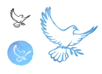 Vector drawing of the dove of peace